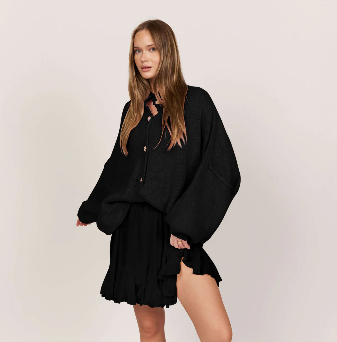 Oversize-Rippstrick-Cardigan